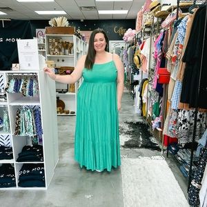 Green maxi dress
